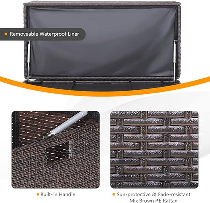 RELAX4LIFE Patio Rattan Storage Box - Image 7