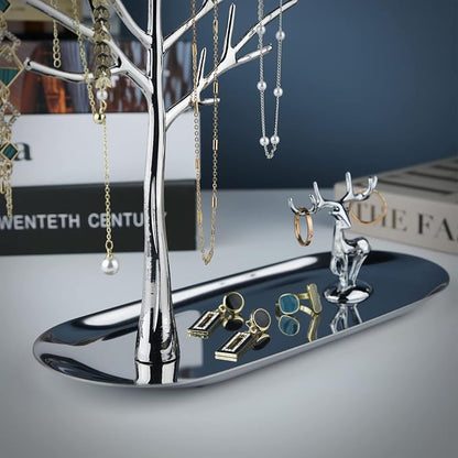 MORE&LESS Tree and Deer Jewelry Rack, - Image 3