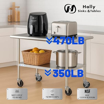 Hally Stainless Steel Table for Prep & Work 30 x 36 Inches - Image 4