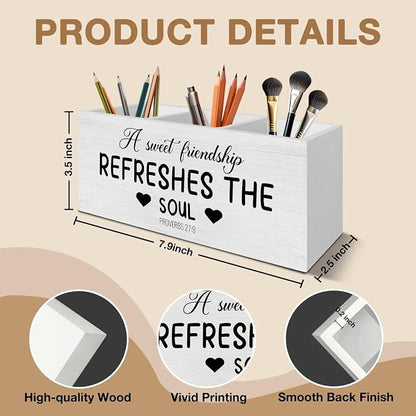 a Sweet Friendship Refreshes the Soul Christian Pen Pencil Holder Organizer - Image 7