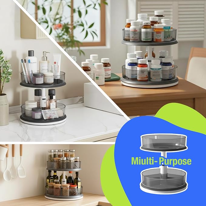 2 Tier Lazy Susan Turntable Organizer - Image 6