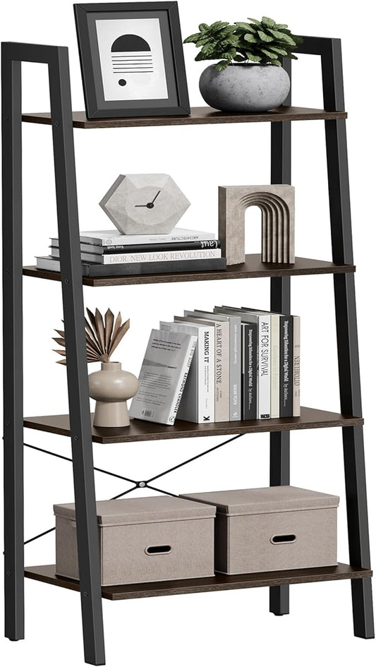 VASAGLE Ladder Shelf, 4-Tier Bookshelf, Storage Rack, Bookcase by VASAGLEbySONGMICSHOME
