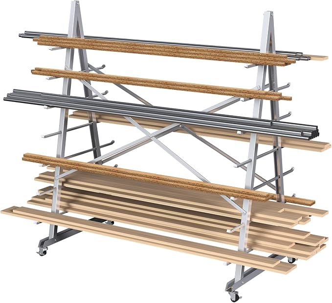 Floor Standing Lumber Horizontal Storage Rack by Unknown