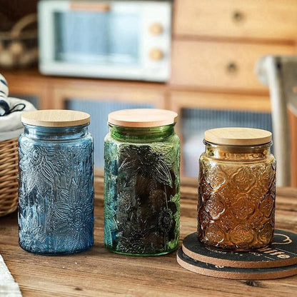 ANSQU Green Glass Canister, 34oz Candy Jar - Image 4
