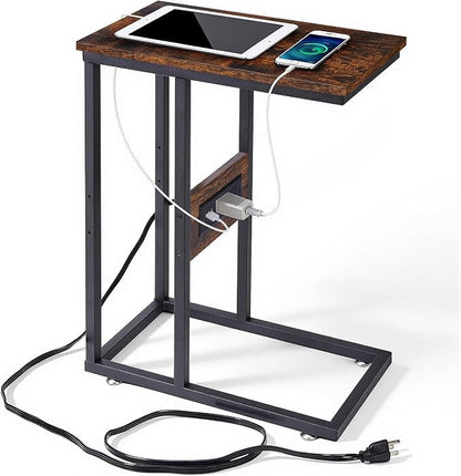 VECELO C Shaped End Side Table by VECELO