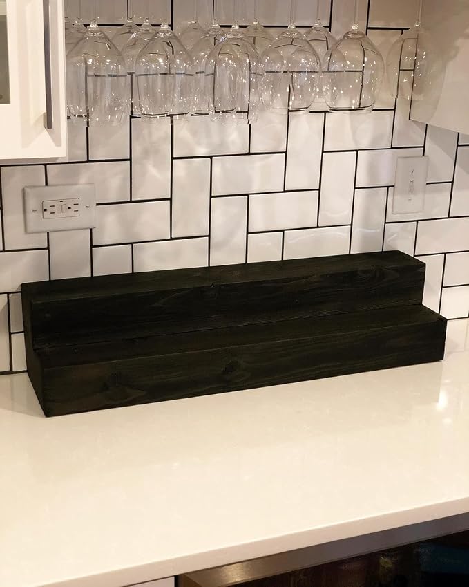 2 Tiered Counterop Liquor Bottle Display Shelf - Image 9
