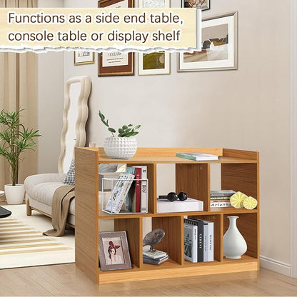 DOUSY- 7 Cube Bookshelf, Open Wooden Bookcase - Image 6