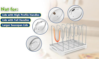 EVERIE Adjustable Bakeware Organizer Pot Lid Holder Rack - Image 6