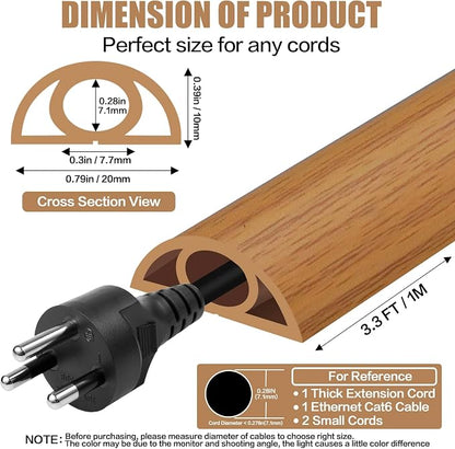 Floor Cord Cover Self Adhesive Cord Hider, 3.3FT Cable Management, Extension - Image 2