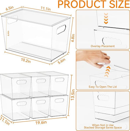 Yieach 6 Pack Clear Stackable Storage Bins - Image 3