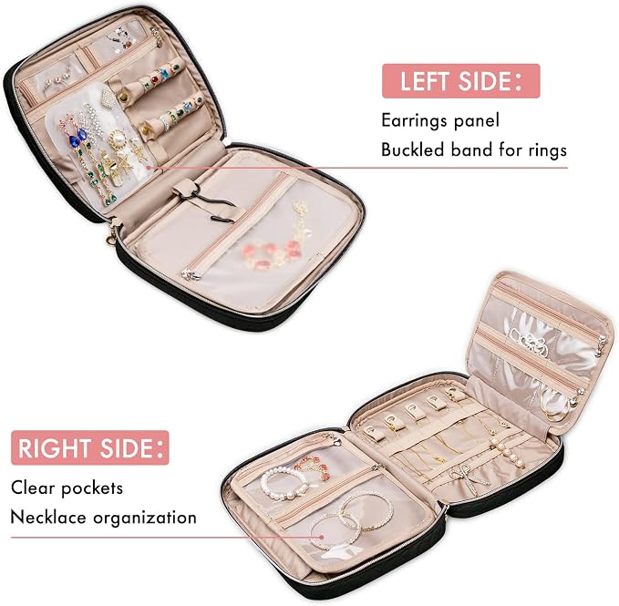 SFYBYHEART Travel Jewelry Organizer Case, Jewelry Travel Bags - Image 3