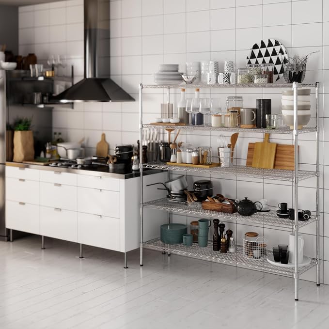 18" Deep x 60" Wide x 64" Height Wire Shelving Kit | 5-Tier | NSF Commercial - Image 2