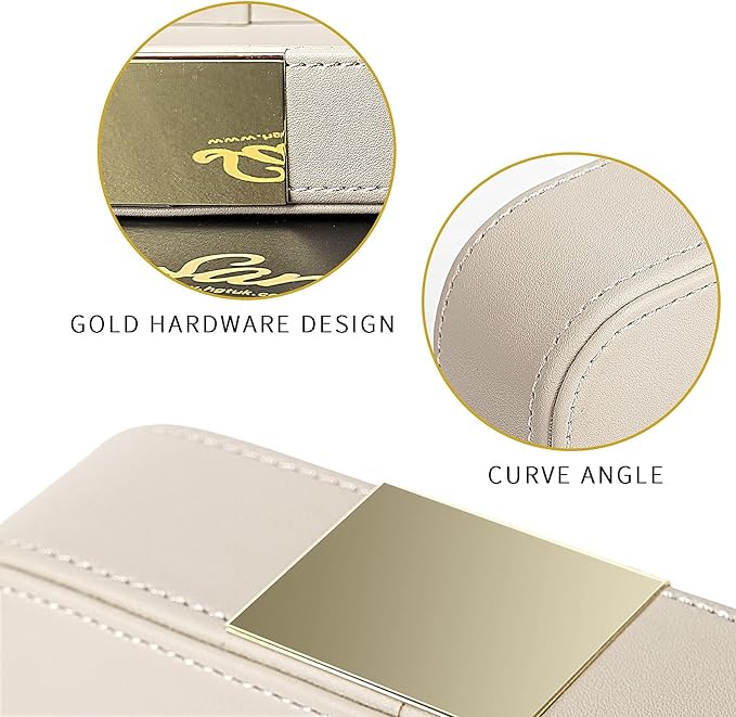 SANZIE Luxury Leather Desktop Storage Small Catchall Organizer Decorative Tray - Image 5