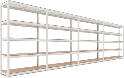 HOMEDANT House Lift-Beam White 48" Wide Boltless Heavy Duty Garage Storage by TheBestOrganizingSolution