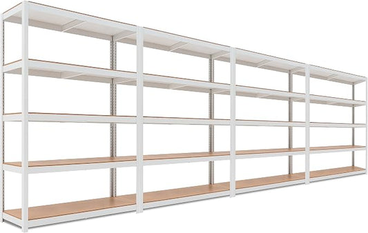 HOMEDANT House Lift-Beam White 48" Wide Boltless Heavy Duty Garage Storage by TheBestOrganizingSolution