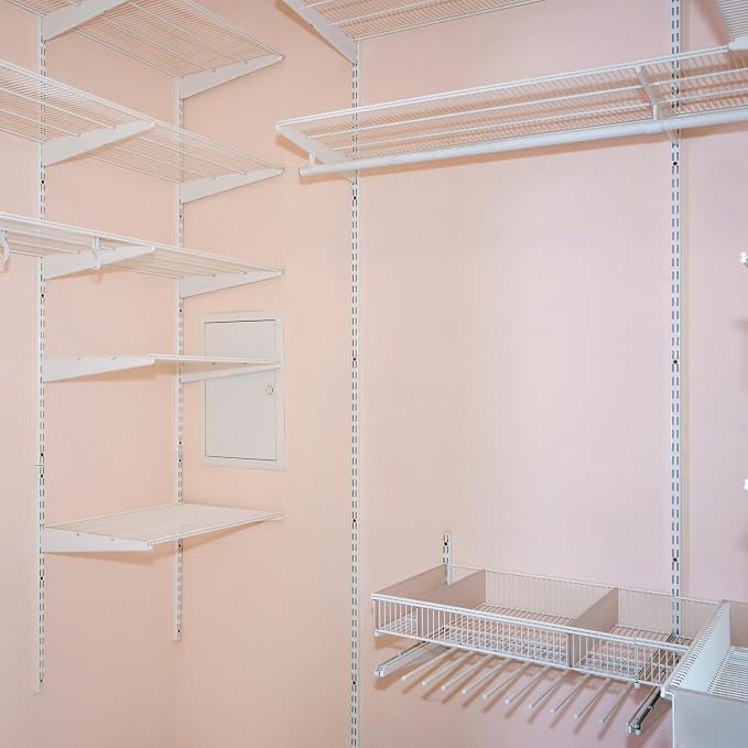 12 Pack 47 Inch Dual Track Upright Wall Shelving System Shelf Bracket Twin Slot - Image 2