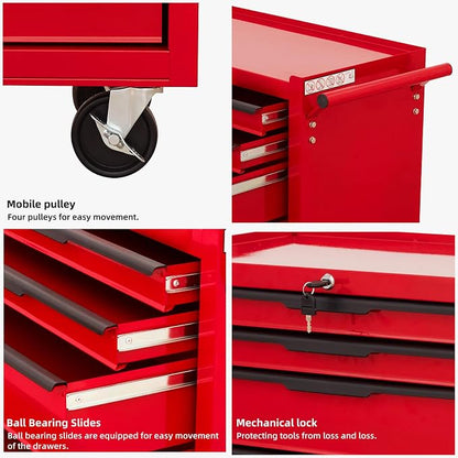 7-Drawer Rolling Tool Chest Cabinet, Large Capacity Metal Tool Box - Image 5