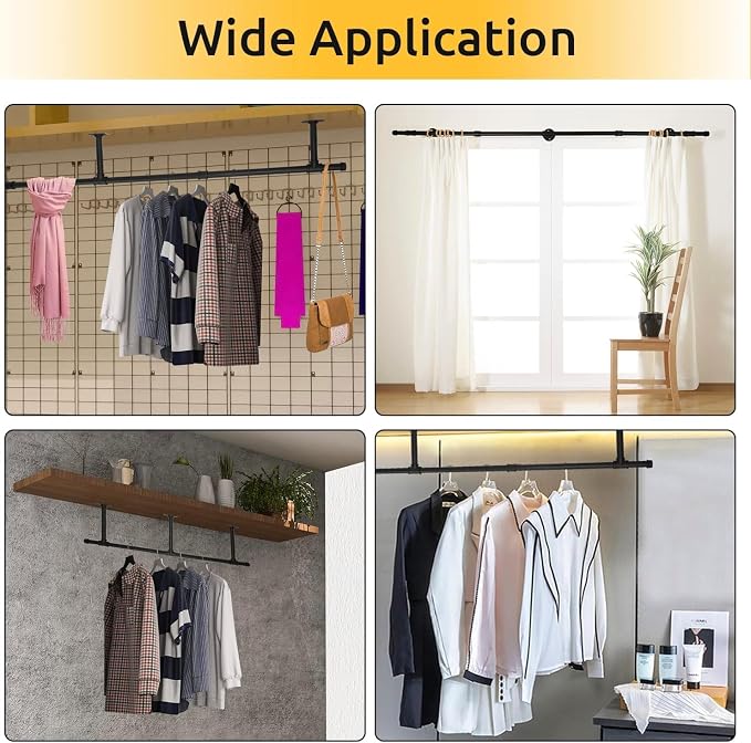 Oroonoko Industrial Pipe Clothes Rack, Heavy Duty 60inch Iron Garment Rack - Image 6