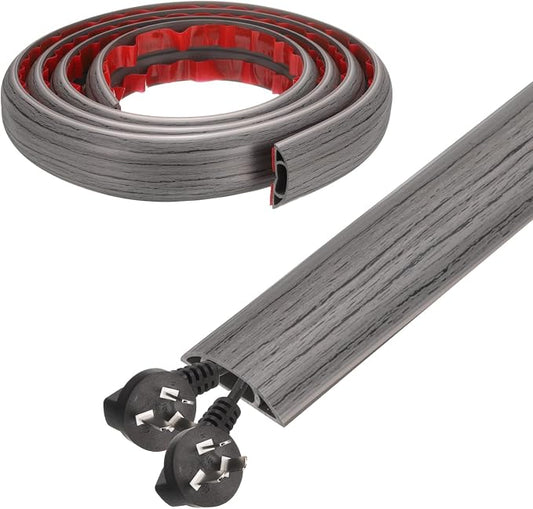HARFINGTON 6ft Cord Cover Floor W0.6 x H0.33 Inner Channel PVC Hide Extension by HARFINGTON