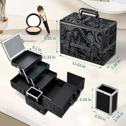 Travel Makeup Case with LED Lighted Mirror - Image 7