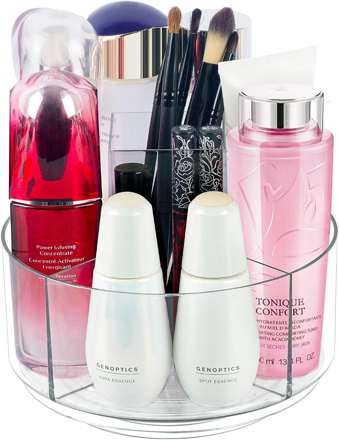 360° Rotating Makeup Organizer Clear Lazy Susan Organizer by CECOLIC