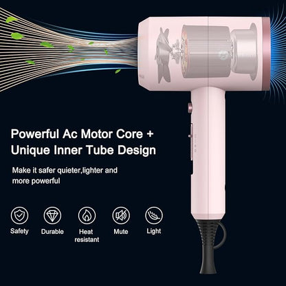 Slopehill Professional Ionic Hair Dryer, Powerful 1800W Fast Drying Low Noise - Image 2