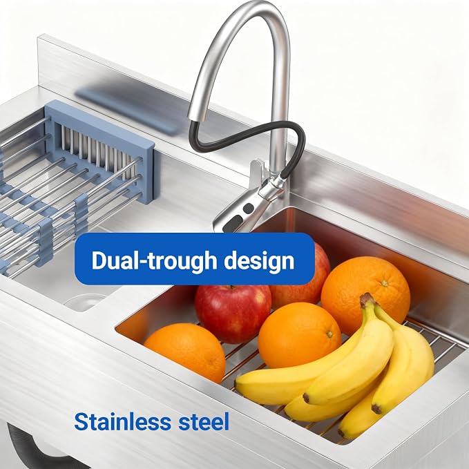 Stainless Steel Utility Sink Commercial Stainless Steel Double Bowl Utility Sink - Image 5