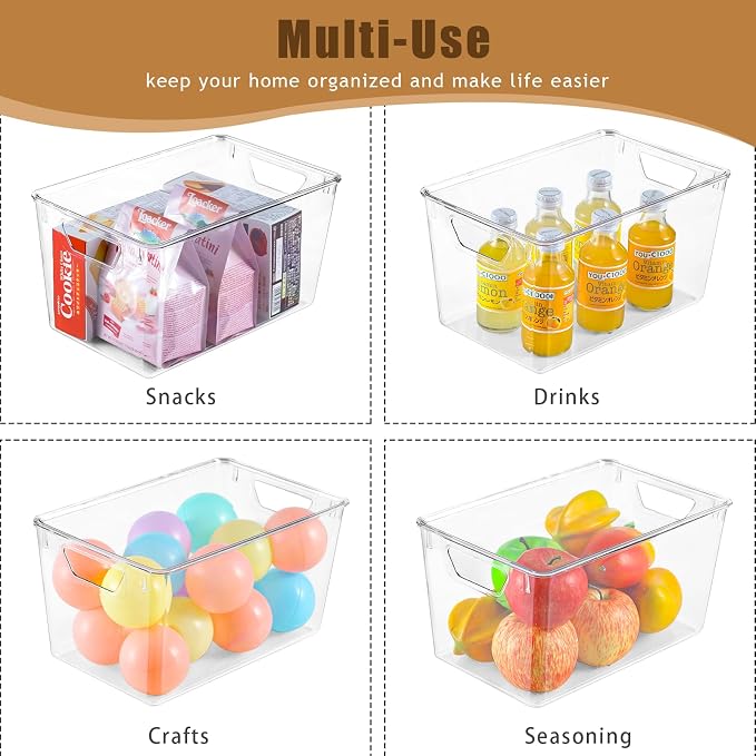 6 Pack Clear Storage Bins with Lids, 7 Quart Stackable Storage Boxes - Image 6