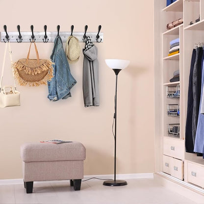 IBosins Wall Mounted Coat Rack, 31.4'' Long, Rustic Wood & Aluminum Coat Rack - Image 5