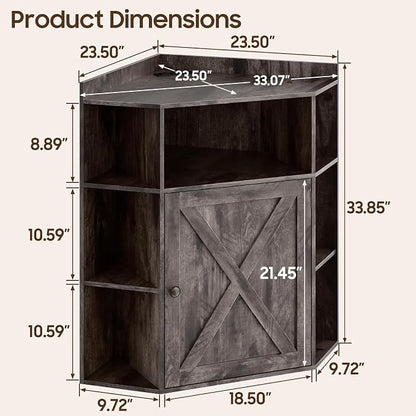Corner Storage Cabinet, Farmhouse Corner Bookshelf - Image 3