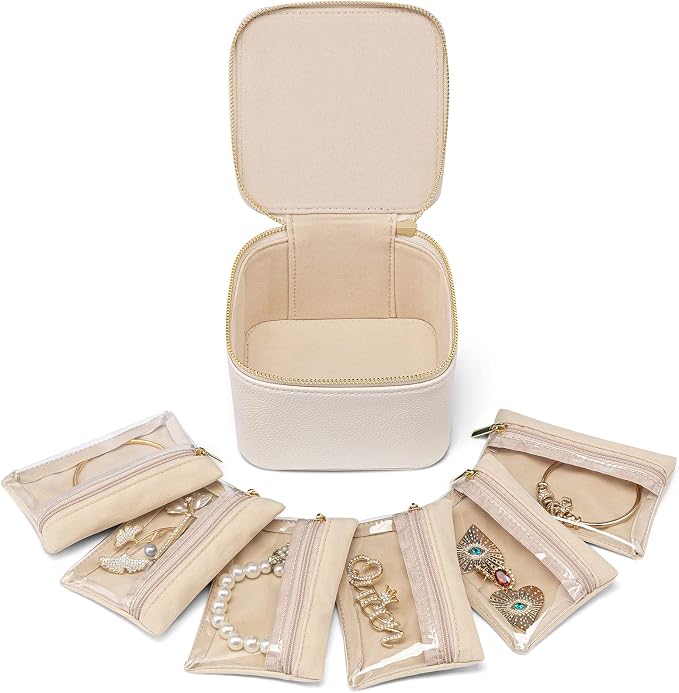 Vlando Travel Jewelry Case, Small Jewelry Box Organizer, Travel Jewelry Storage by VLANDO