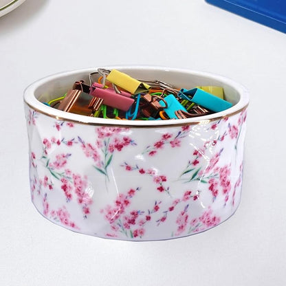Paper Clip Holder Ceramic Paper Clip Holders Floral Paperclips Holder Dispenser - Image 8