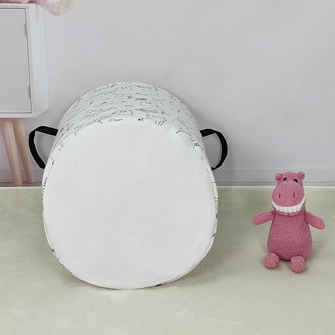 LANGYASHAN Laundry Basket Canvas Fabric Collapsible Organizer Basket - Image 8