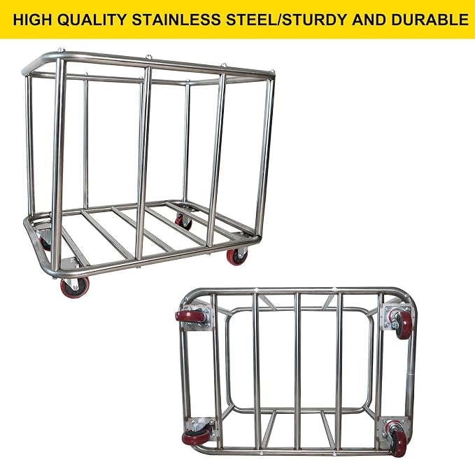 Commercial Laundry Cart with Wheels, Large Industrial Rolling Laundry Basket - Image 5