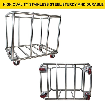 Commercial Laundry Cart with Wheels, Large Industrial Rolling Laundry Basket - Image 5