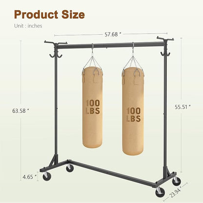 Hoctieon Z Clothes Rack with Cover, Metal Heavy Duty Clothing Rack, Rolling - Image 9
