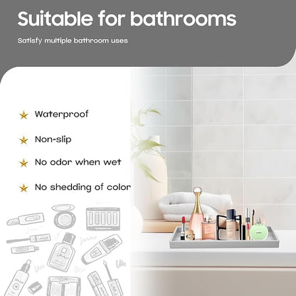 Vanity and Bathroom Tray, 11.8" ABS Countertop Organizer, Waterproof Vanity Tray - Image 2