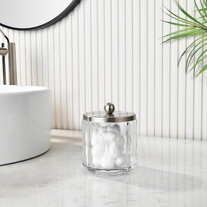 Clear Transparent Apothecary Octagional Shaped Glass Canister Jar - Image 4