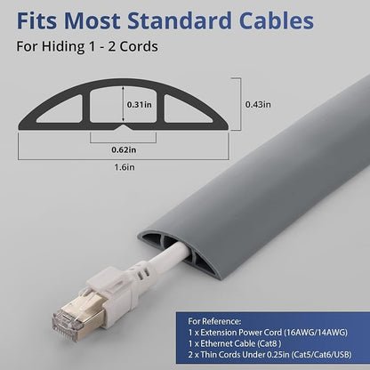 ZhiYo 3.6ft Cord Covers for Wires on Floor, Soft PVC Cable Cover Cable Protector - Image 2
