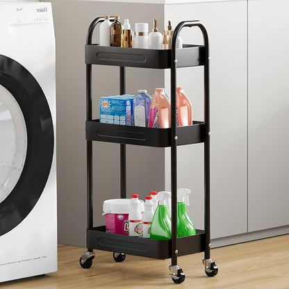 3 Tier Slim Metal Rolling Storage Cart by LIWNYRK