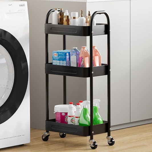 3 Tier Slim Metal Rolling Storage Cart by LIWNYRK