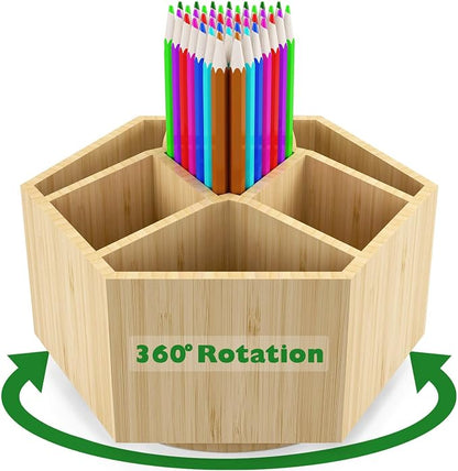 Bamboo Art Supply Organizer, Back to School Supplies, Hold 350+ Pencils by Houtingmaan