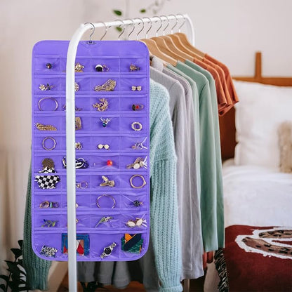 Bloss Hanging Jewelry Organizer, 80 Pockets Dual Sides Wall Jewelry Organizer - Image 5