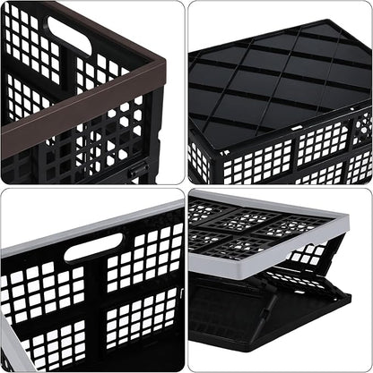 Gloreen 4-Pack 42 L Plastic Collapsible Storage Crate, Folding Storage Crates - Image 3