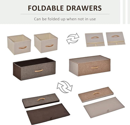 HOMCOM 4-Drawer Dresser, Fabric Chest of Drawers, 3-Tier Storage Tower - Image 4