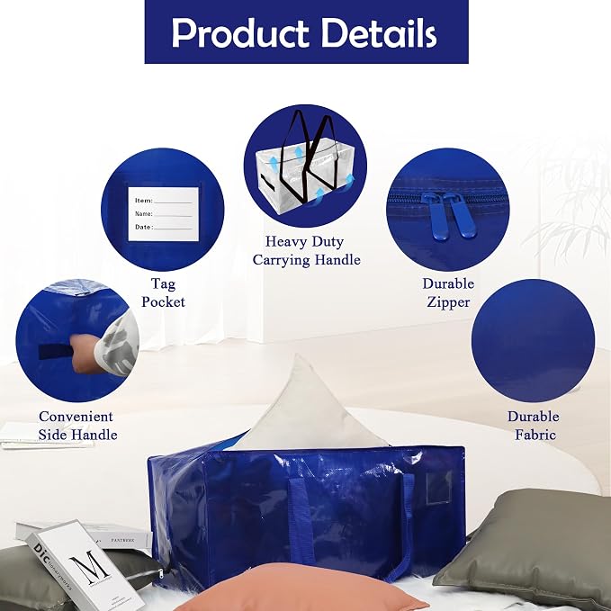 8 Pack Heavy Duty Extra Large Moving Bags - Image 3