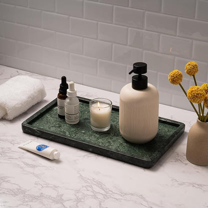 Cork & Mill Green Marble Tray for Bathroom Countertop, Kitchen Counter - Image 2