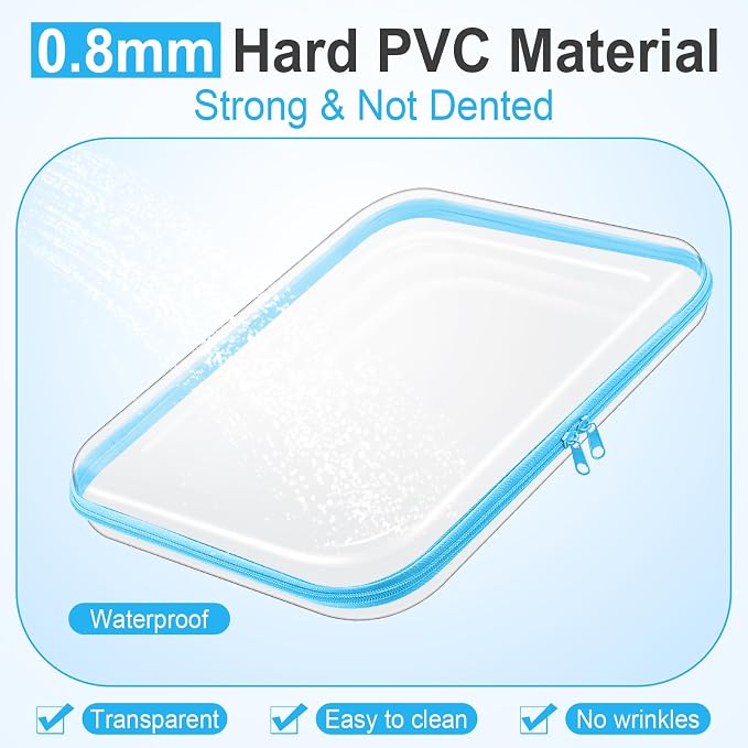 Sanwuta 6 Pcs Clear Hard Zipper Case Pencil Pouches Hard Plastic Zipper Pouches - Image 4