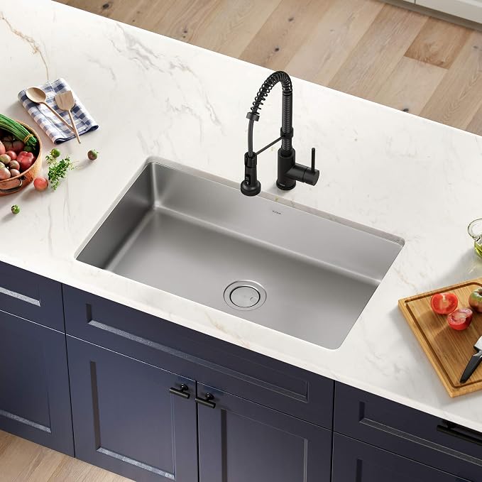 KRAUS Dex 32-inch Undermount 16 Gauge Stainless Steel Single Bowl Kitchen Sink - Image 8