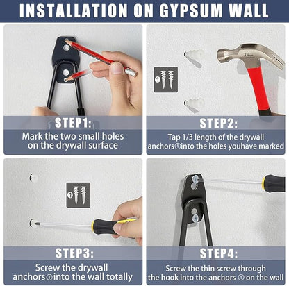 Garage Hooks Heavy Duty, 12 Pack Anti-Slip Coating Garage Wall Storage Hooks - Image 4